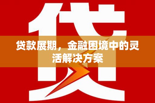 荆州贷款展期，金融困境中的灵活解决方案