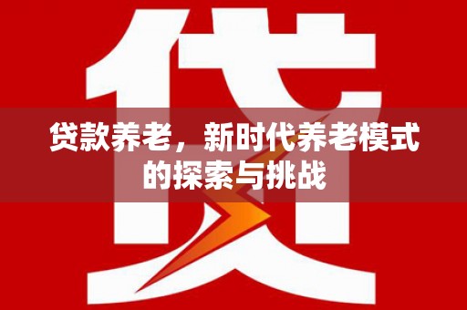 荆州贷款养老，新时代养老模式的探索与挑战