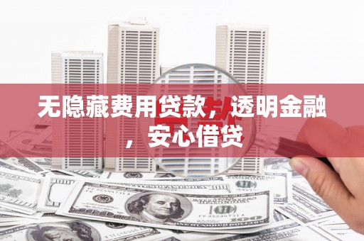 荆州无隐藏费用贷款，透明金融，安心借贷