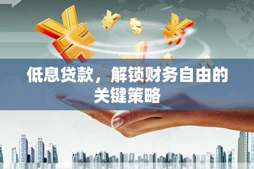 荆州低息贷款，解锁财务自由的关键策略