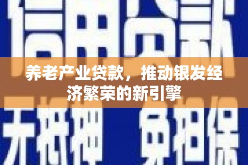荆州养老产业贷款，推动银发经济繁荣的新引擎