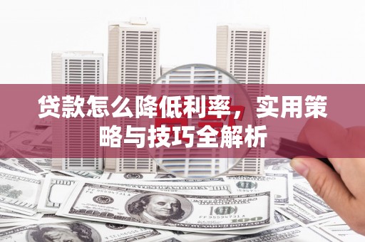 荆州贷款怎么降低利率，实用策略与技巧全解析