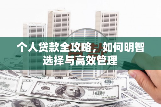 荆州个人贷款全攻略，如何明智选择与高效管理